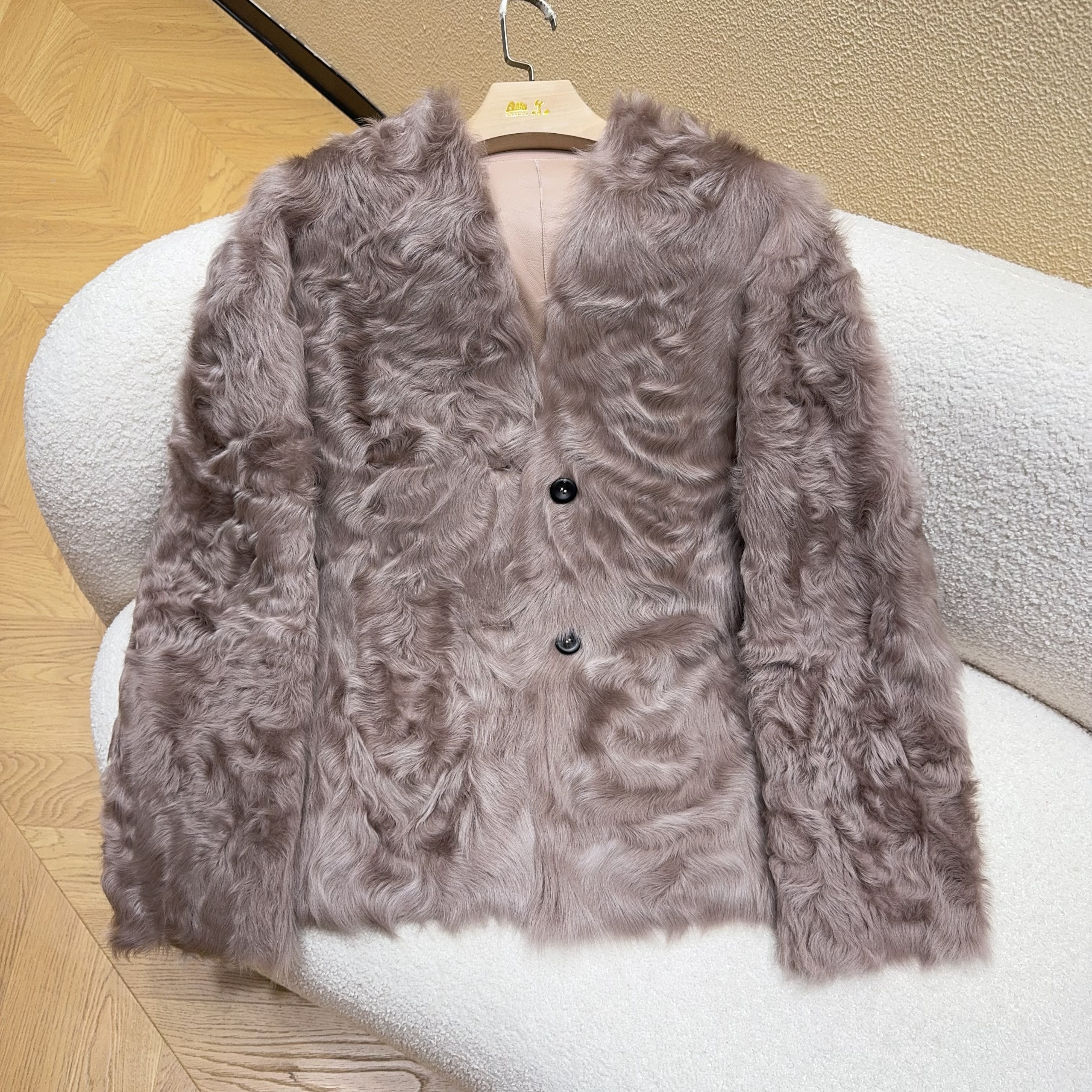 山尔【卿玫】两面穿稀缺小湖羊皮毛一体冬款外套