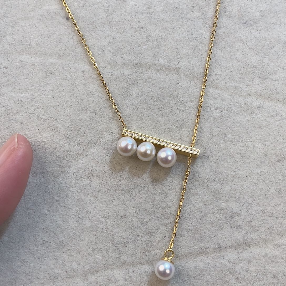 银S925镶嵌颈饰淡水珍珠