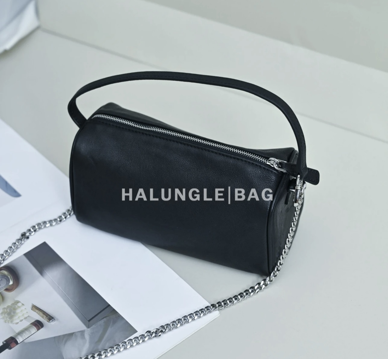 HALUNGLE/海伦格丽 3713 时尚经典链条笔筒手提包