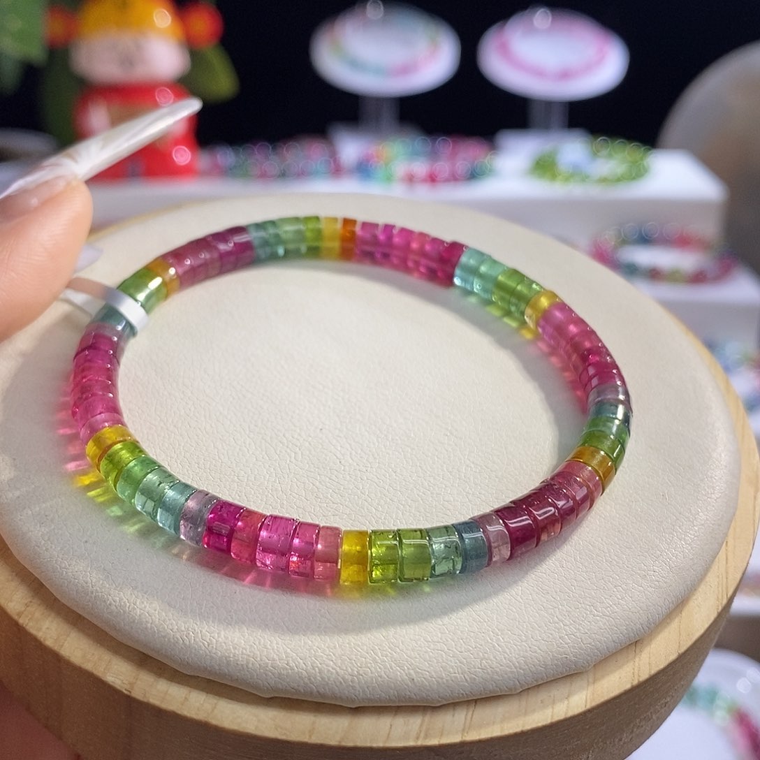 未镶嵌手链碧玺直切