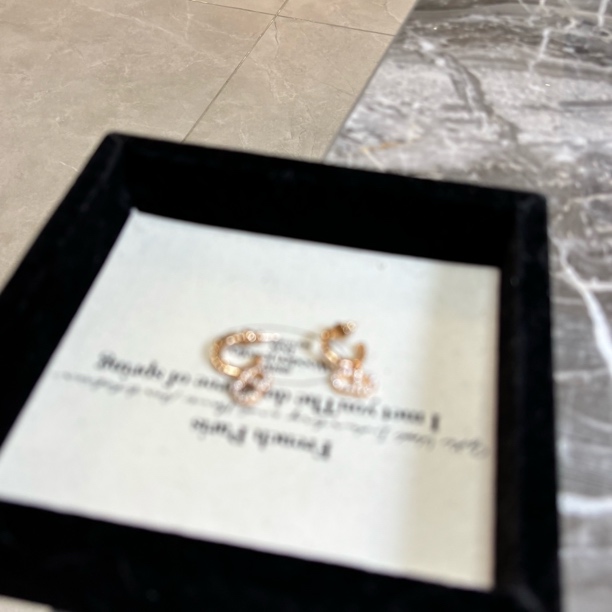 铜合金合成锆石耳饰 CD字母耳环EH4000