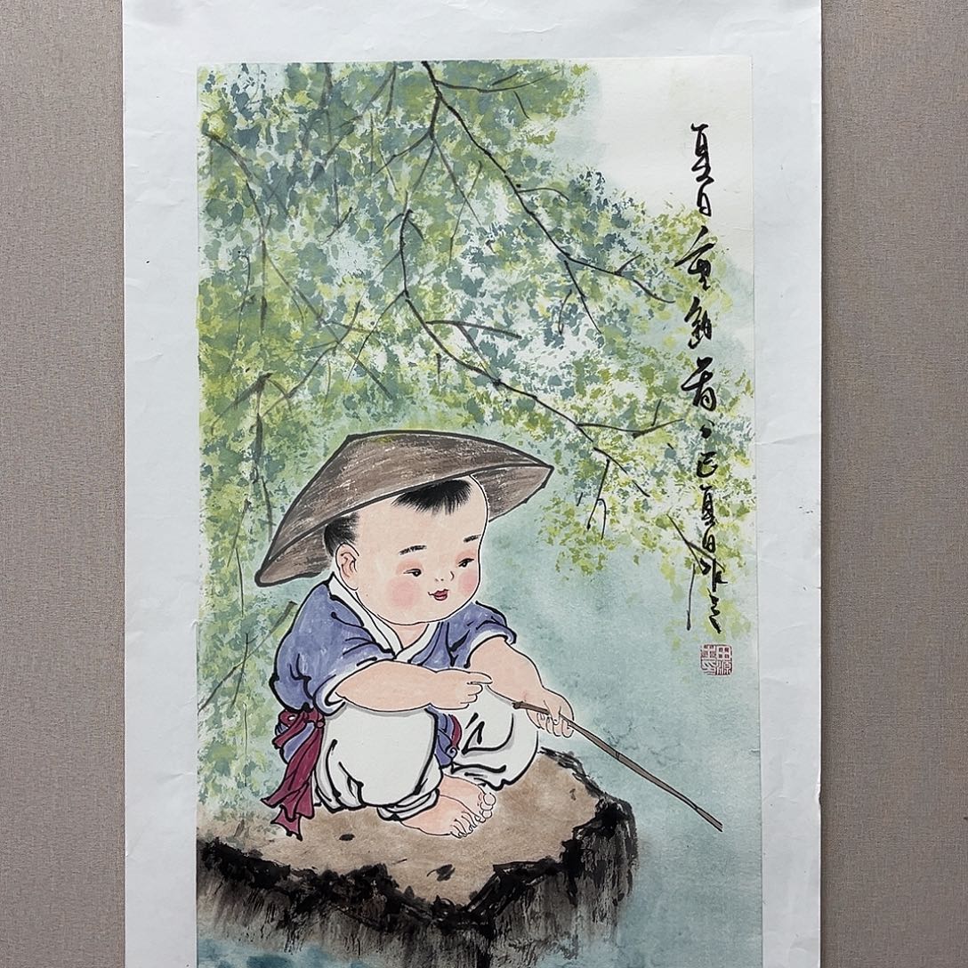 国画艺术家真人手绘