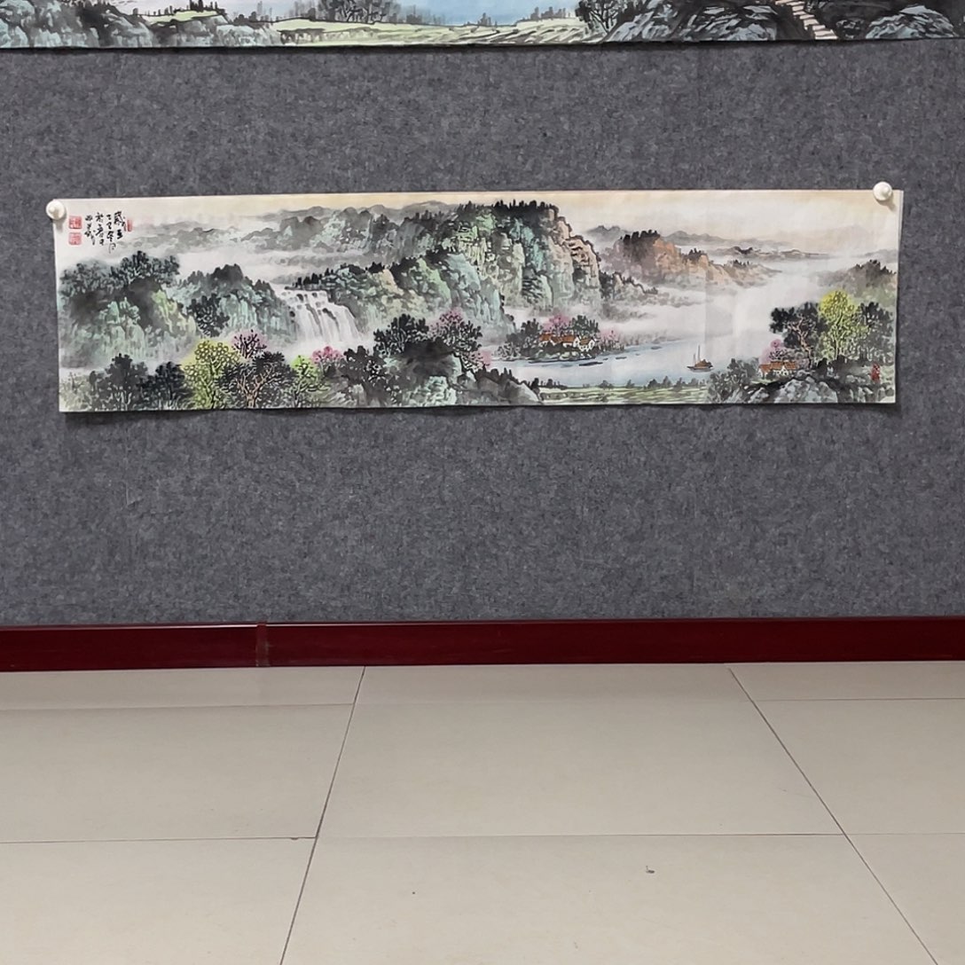 国画四尺对开画芯 捡漏