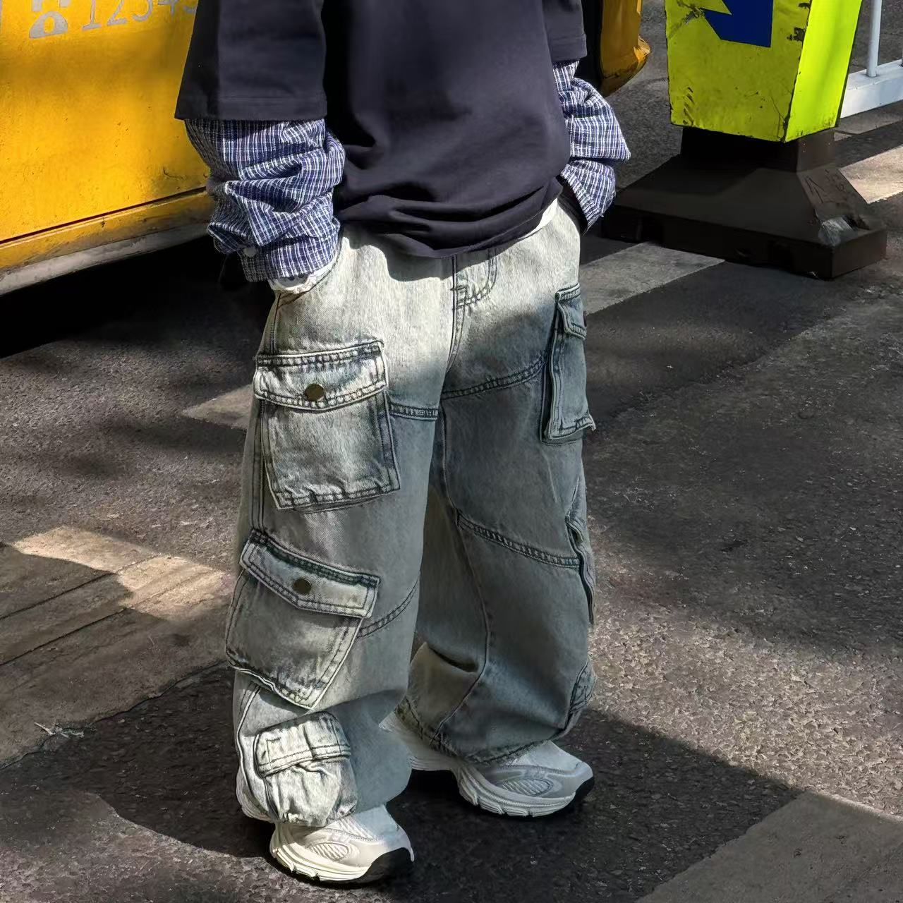 【小黎家】儿童牛仔裤宽松春季新款男女童春装韩版工装牛仔裤CC1977