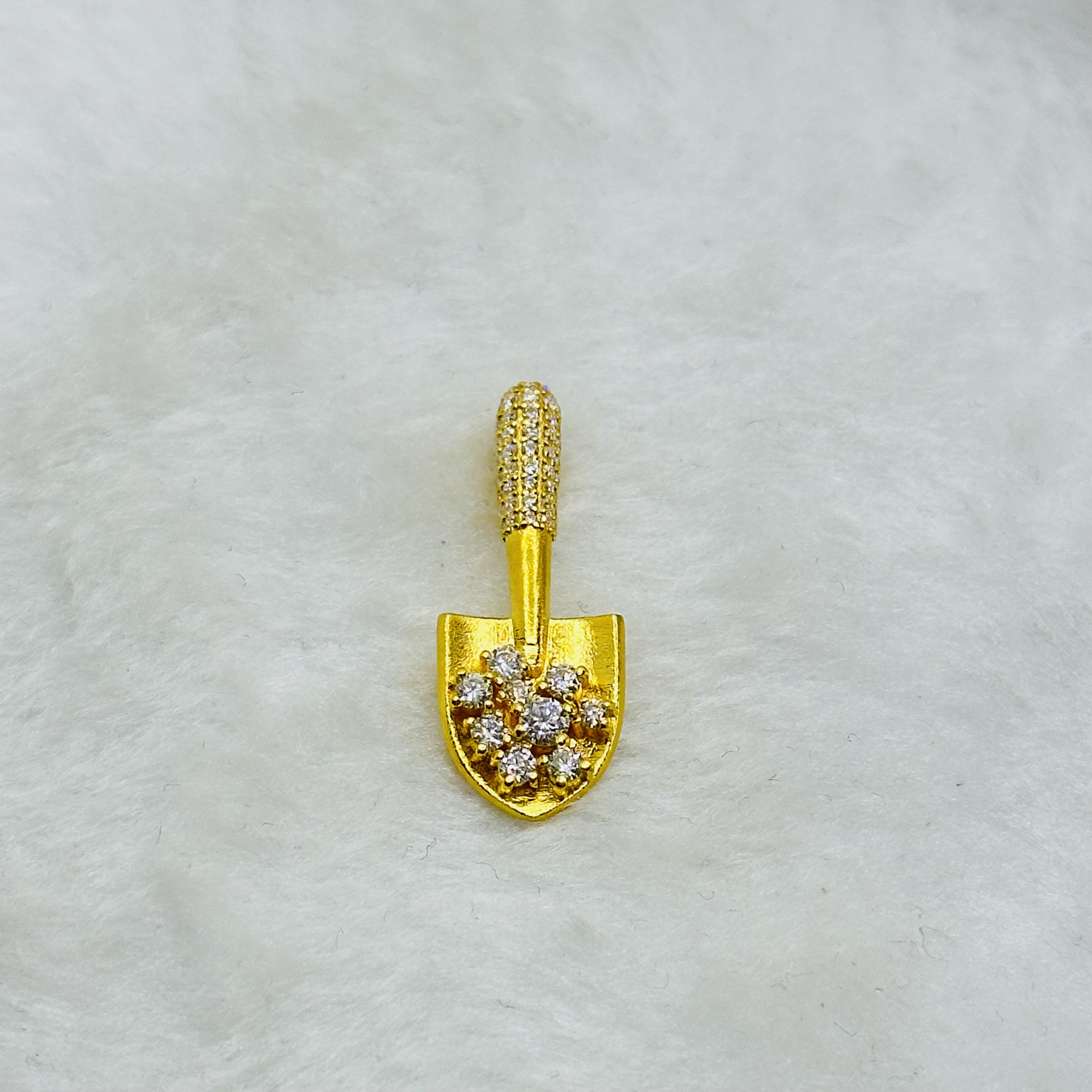 足金999 镶嵌金铲子吊坠【825】 附加大318小248