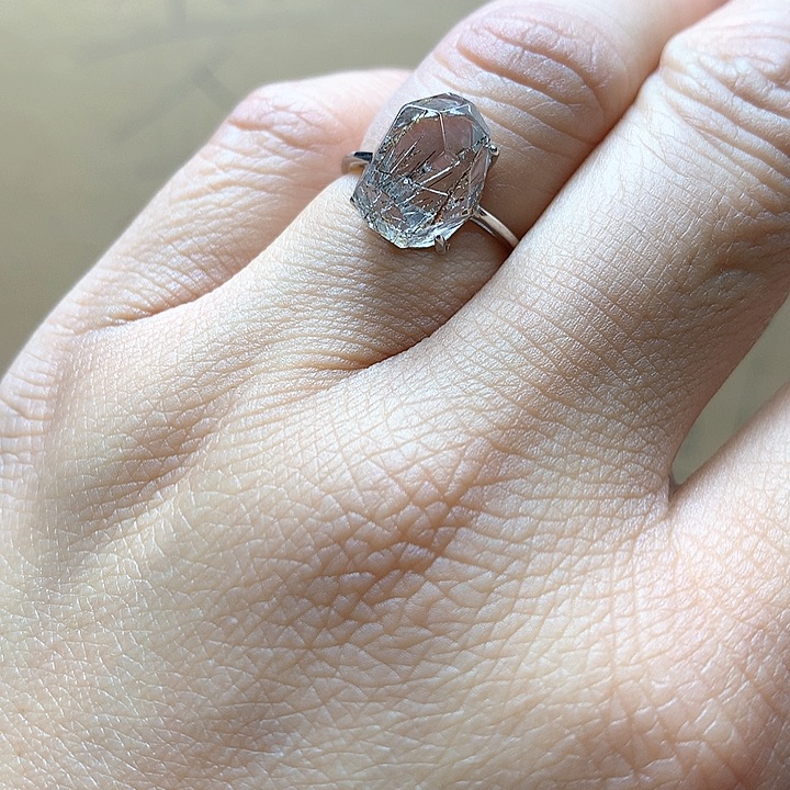 水晶水晶戒指银S925镶嵌