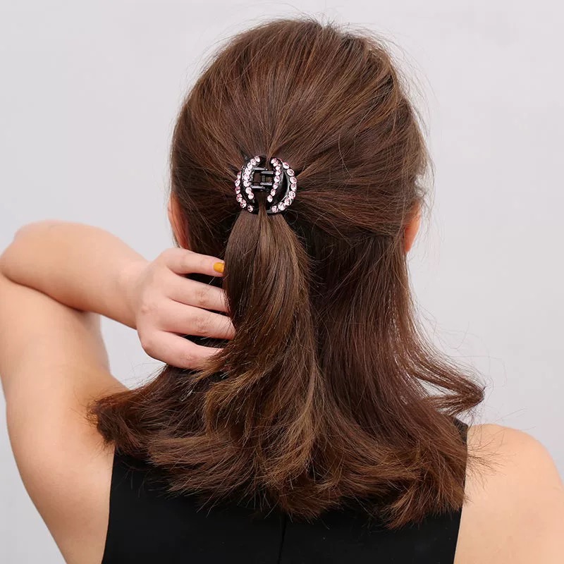 A约4cm高档发夹抓夹气质盘发发饰洋气优雅小中号抓夹半扎顶夹1593