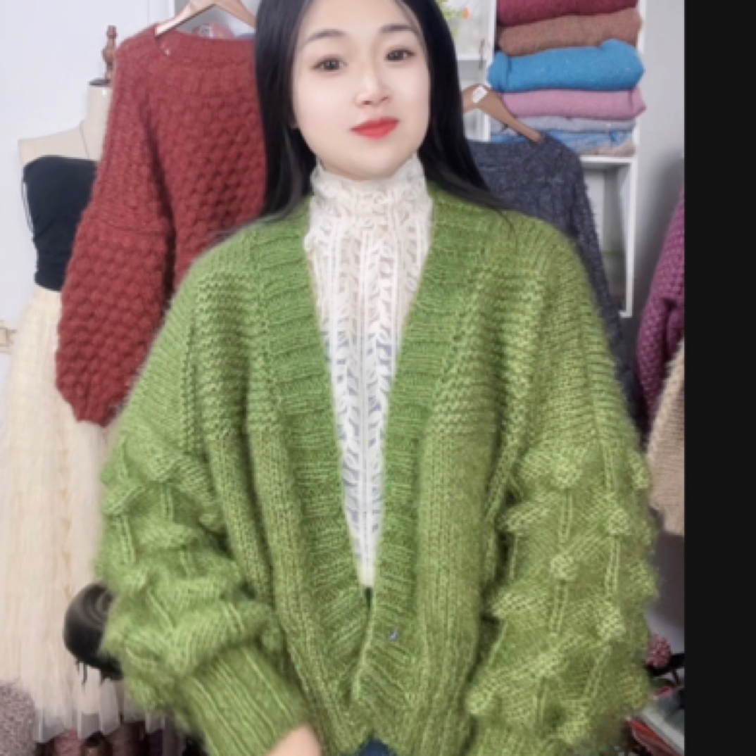 晓棠款开衫春款星空手染亮丝绒线围巾帽子毛衣一团三两手工毛线