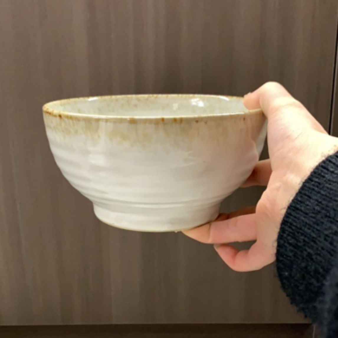 磁州窑国营五厂出白粉影洒金大碗，口径17，高9