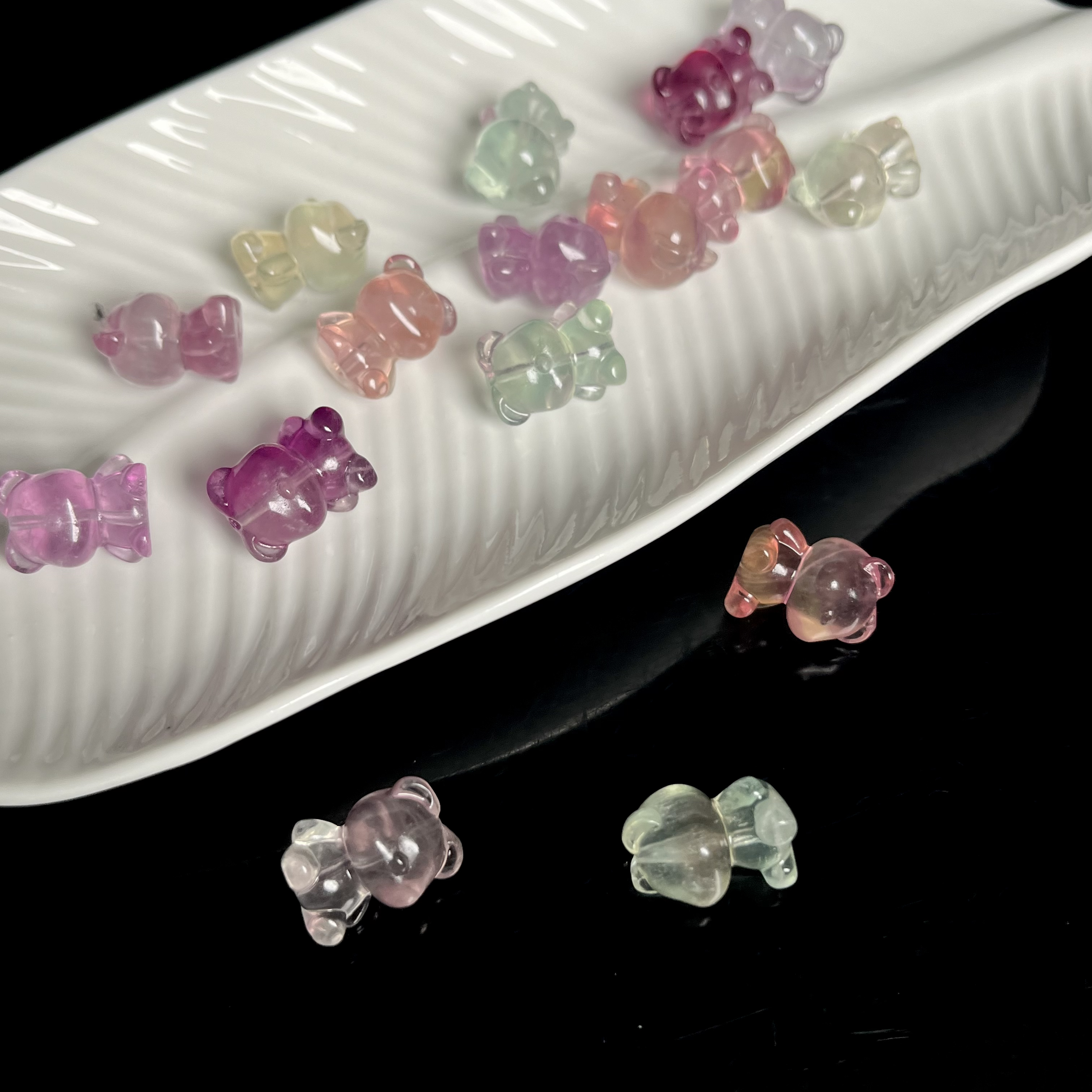 【大鱼甄选】萤石小熊小熊配件YW28多样性发其一