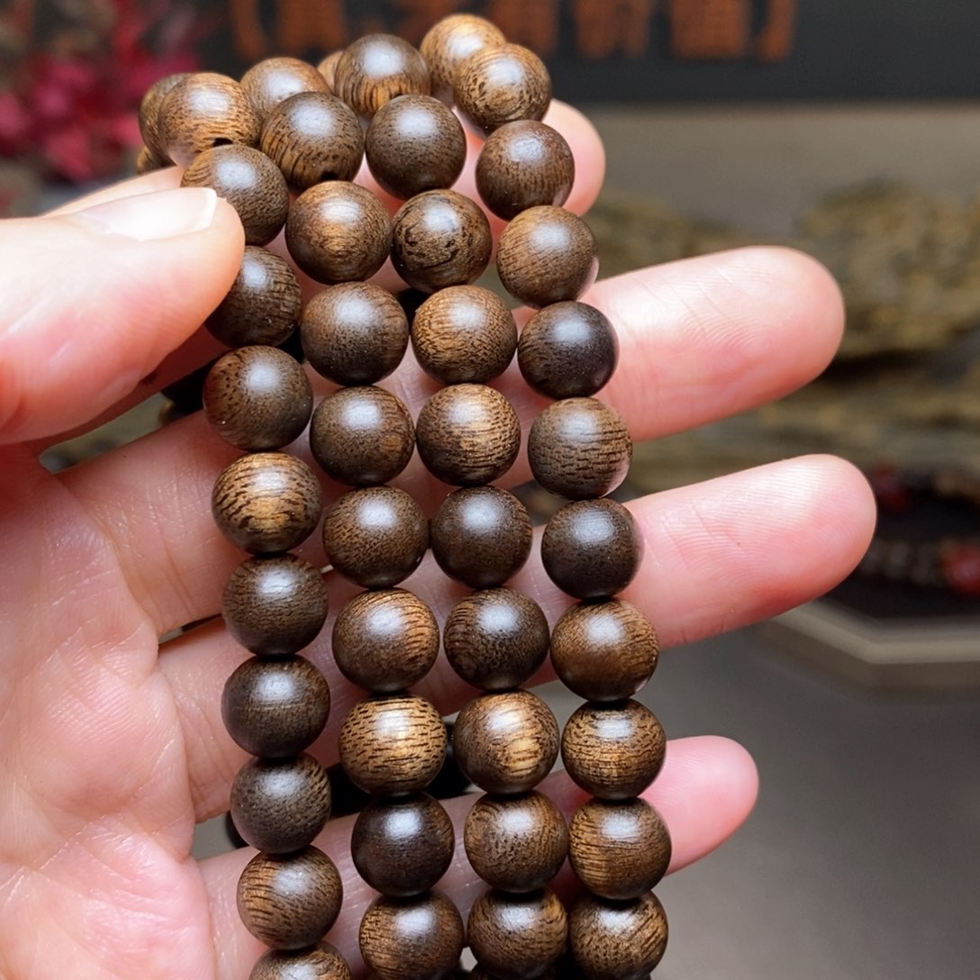 沉香手串越南芽庄白棋楠0.8×108
