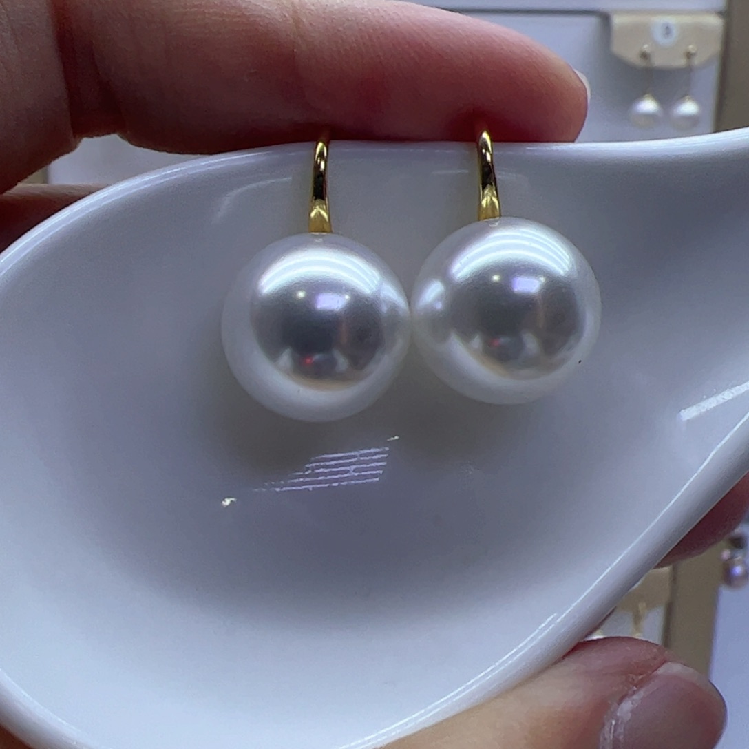 银S925镶嵌淡水珍珠耳饰