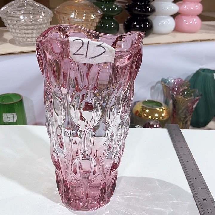 玻璃213高24口12水晶玻璃花瓶嘎嘎好看