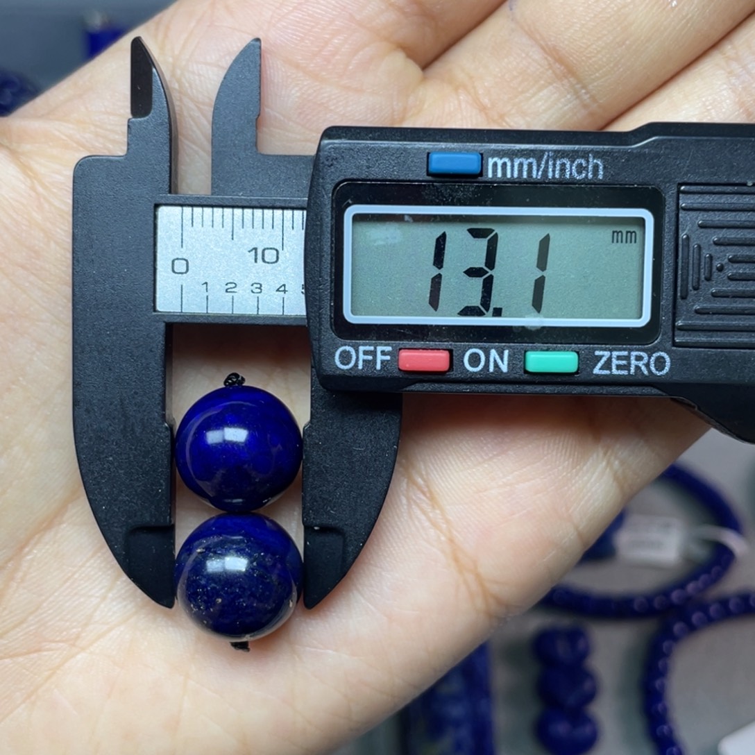 青金石未镶嵌13mm（黑加仑）单珠