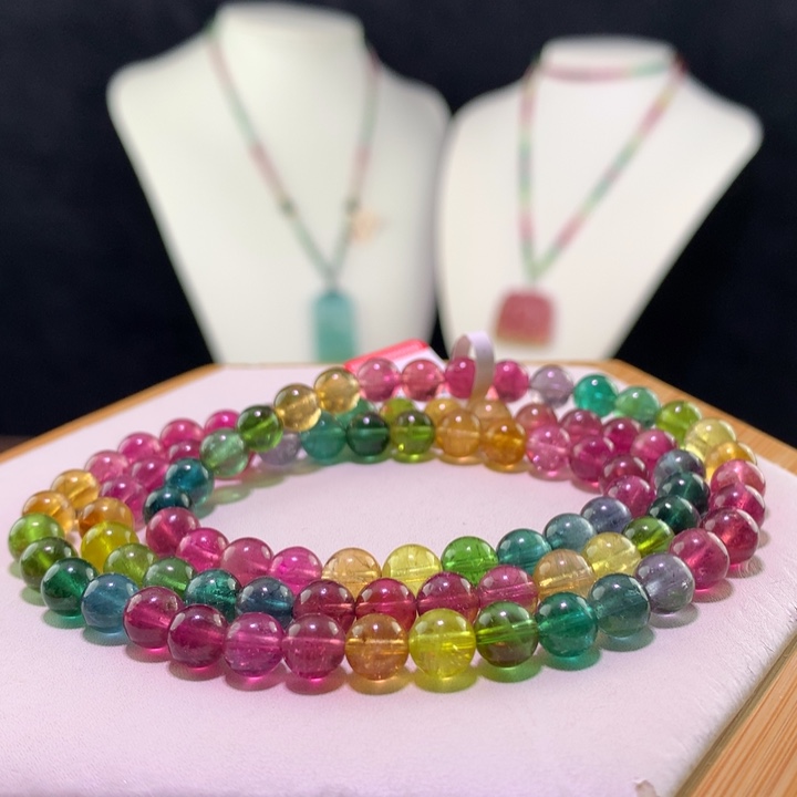 双色碧玺手链未镶嵌