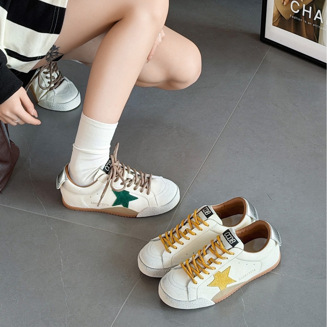 韩版真皮复古做旧星星板鞋女2026春季新款舒适软底百搭学生休闲鞋