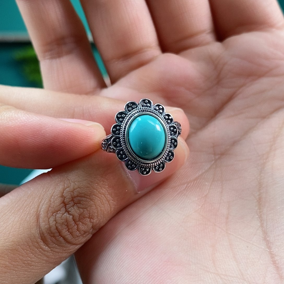 绿松石珠宝奇石银S925镶嵌26