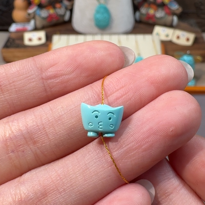 咩***㈍绿松石未镶嵌元宝儿配饰