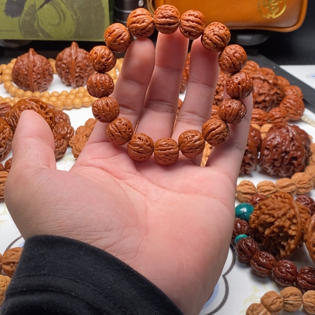 把件文玩核桃16矮桩西瓜纹