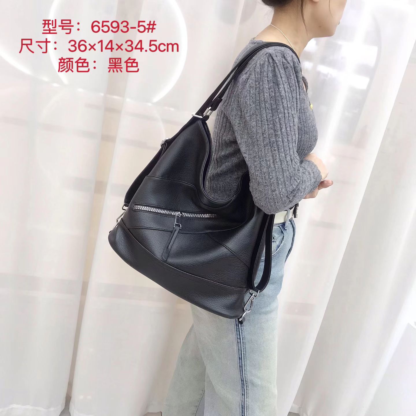 原创 小众设计师款 单肩斜挎手提包 双肩 四种背法 任意调节6593