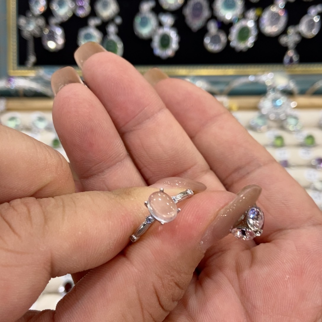 水晶戒指银S925镶嵌