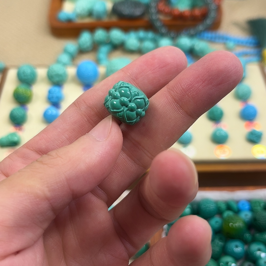 手工雕刻配饰配珠手串尺寸15