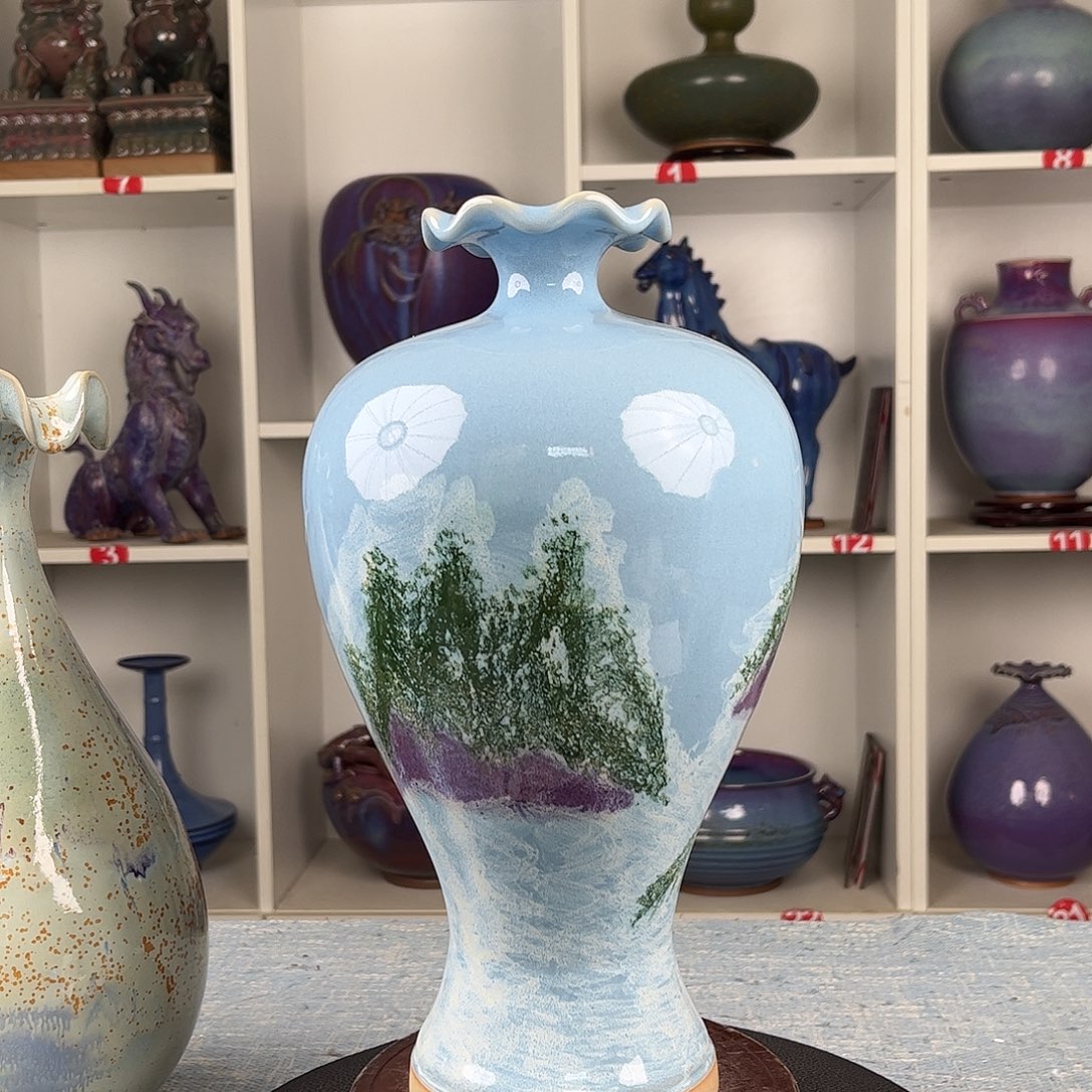 瓷片摆件……荷韵瓶……无礼盒