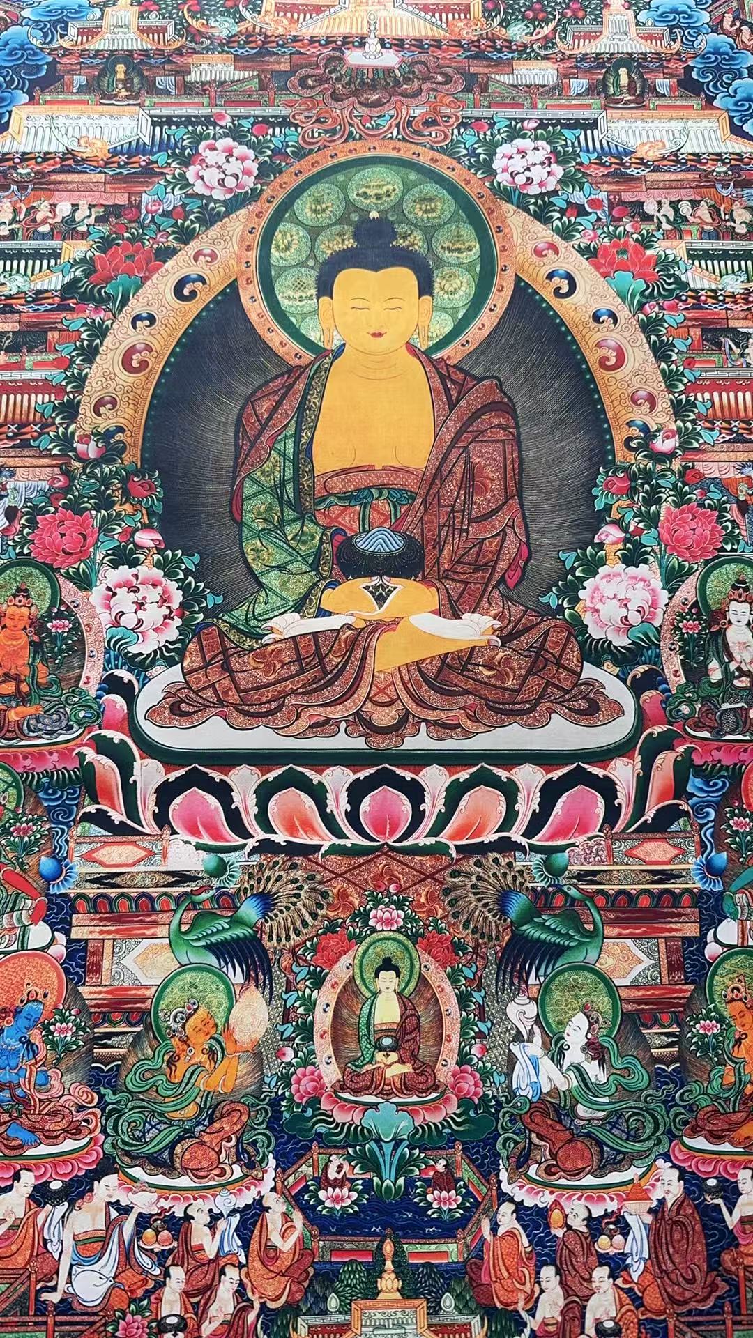 高端精品四臂观音绘画类唐卡16091