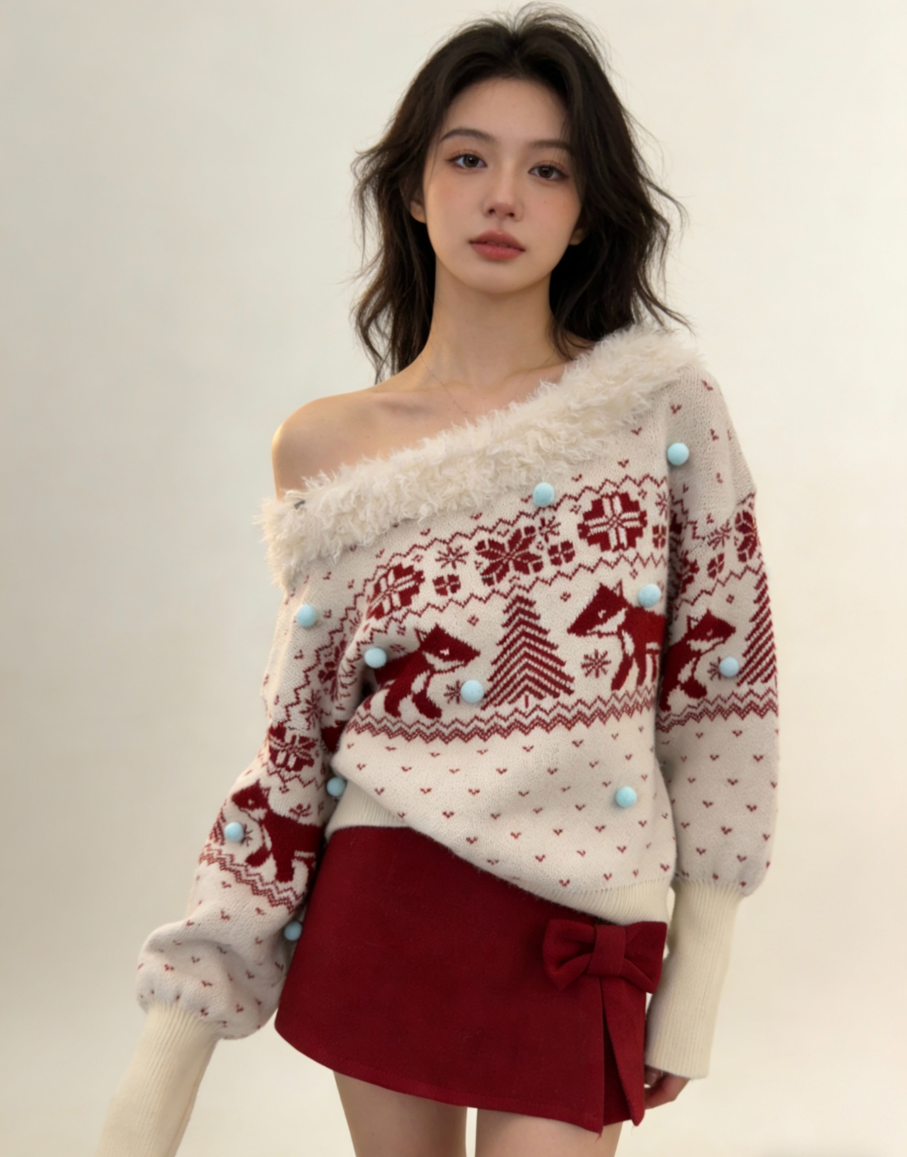 Tstudio(101-199）小个子辣妹毛针织衫百搭时尚设计感红人网红