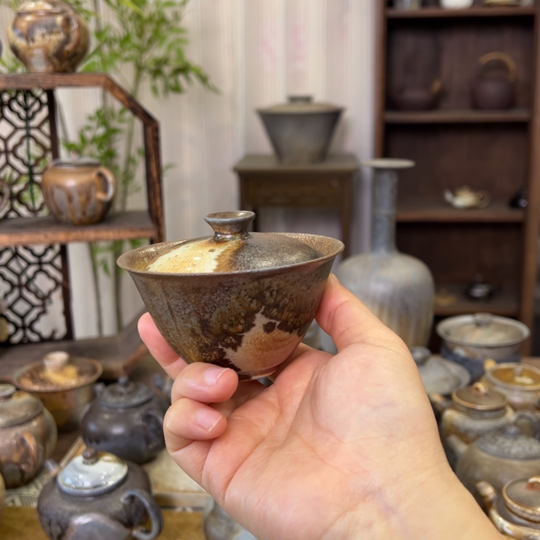 26中白盖碗福利柴烧