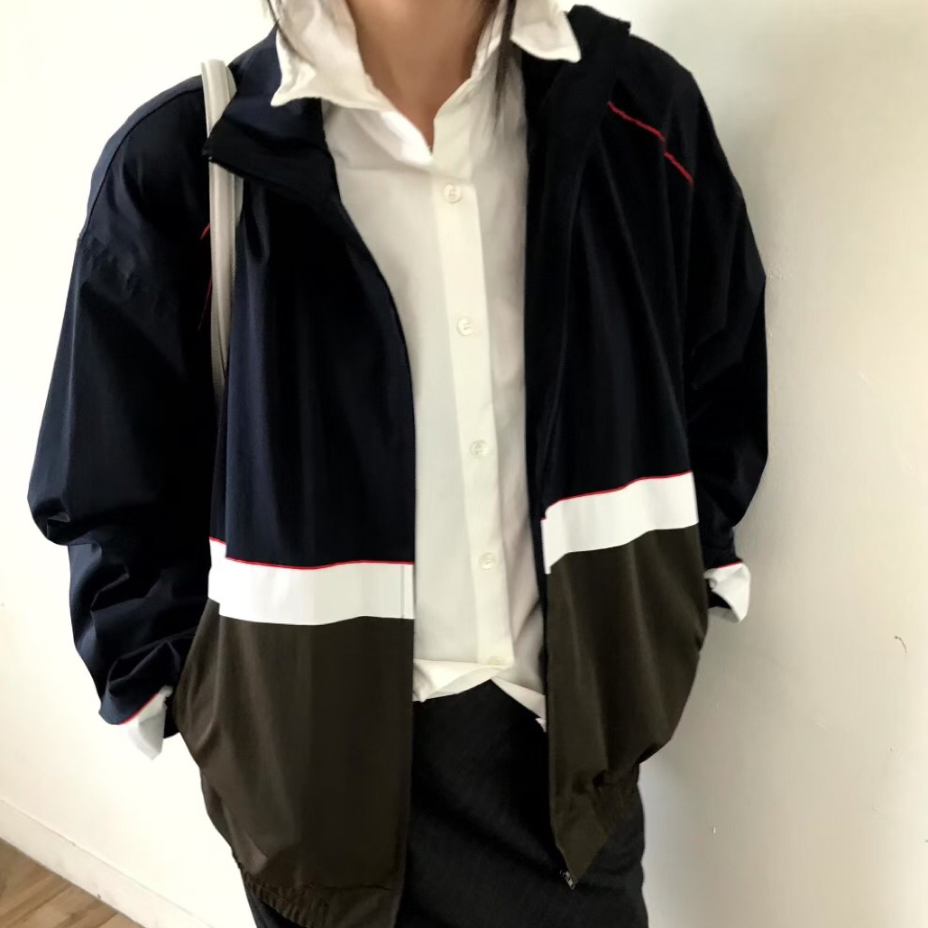COUCOU正品泡菜撞色拼接夹克（NO退No换）