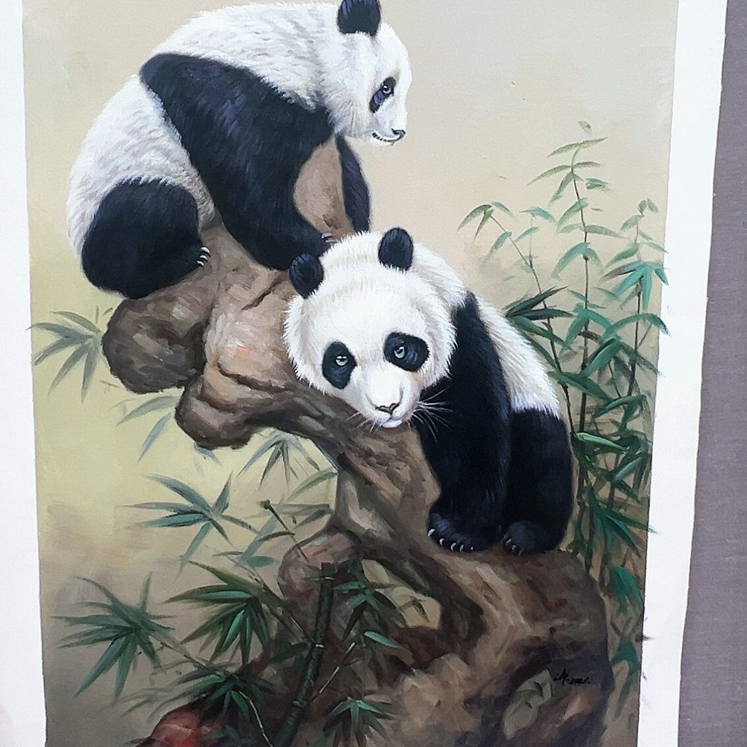 国画二郎（朱立斌）油画带证件合影视频