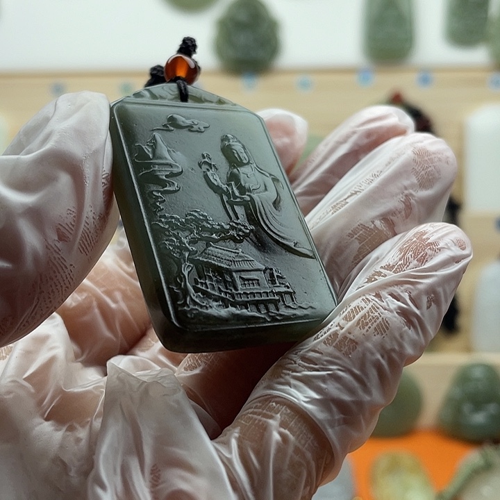 特色山水观音吊坠