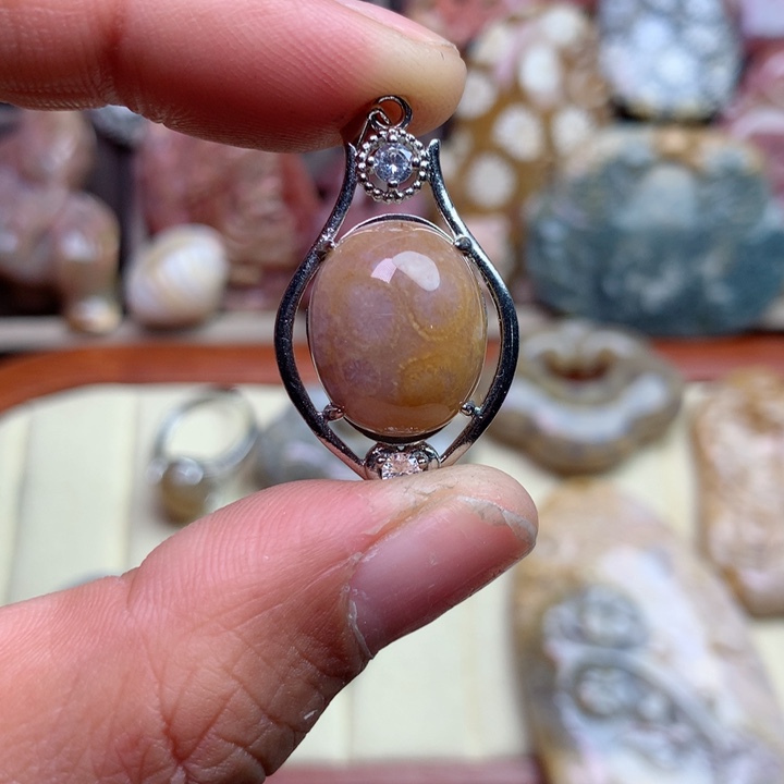 硅化珊瑚（珊瑚玉）颈饰未镶嵌