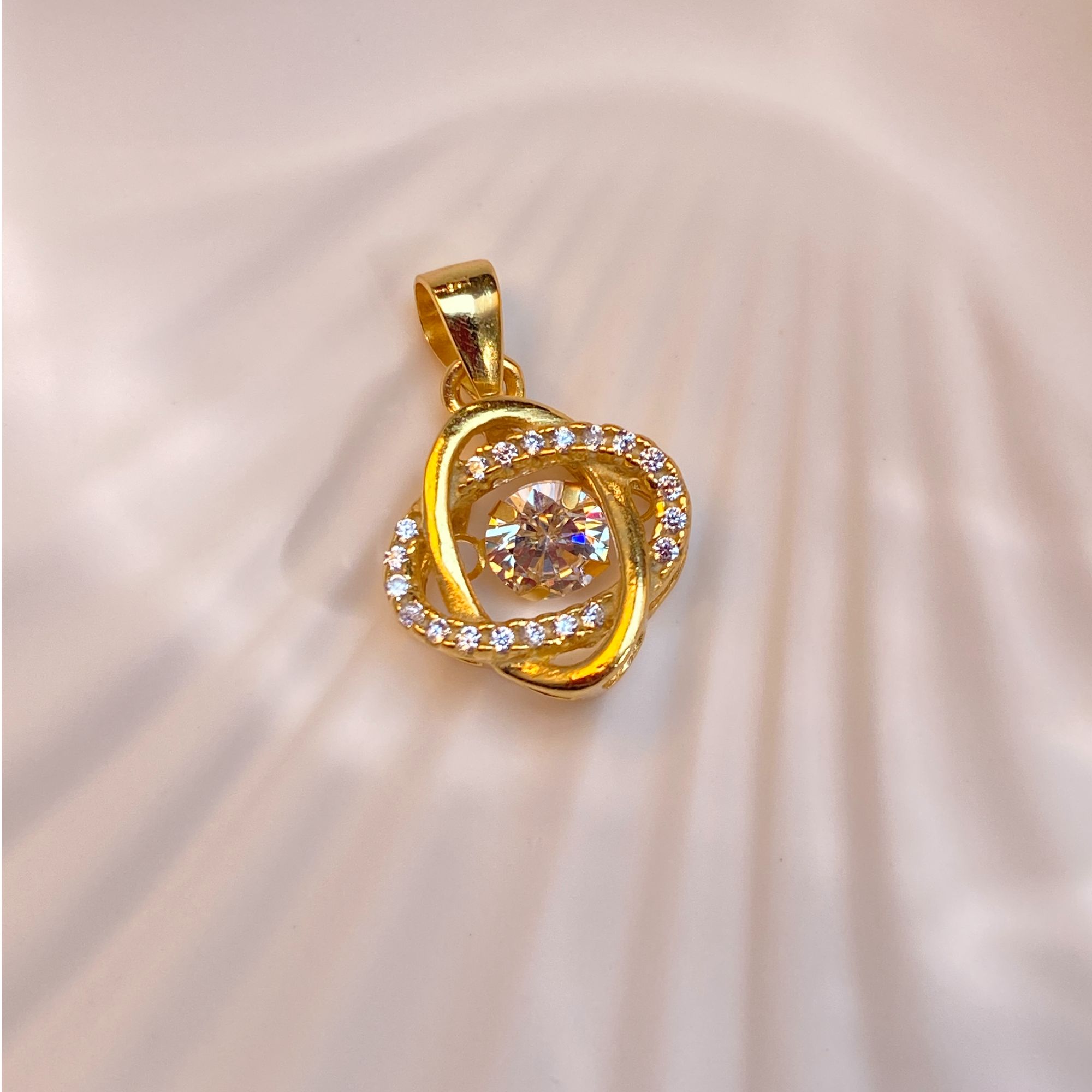 吊坠足银 990黄色灵动幸运草吊坠百搭时尚轻奢气质精致