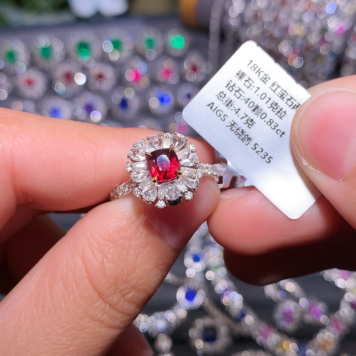 【闪购商品】红宝石戒指18K金镶嵌