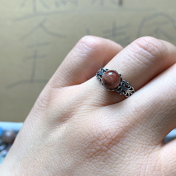 水晶水晶戒指银S925镶嵌