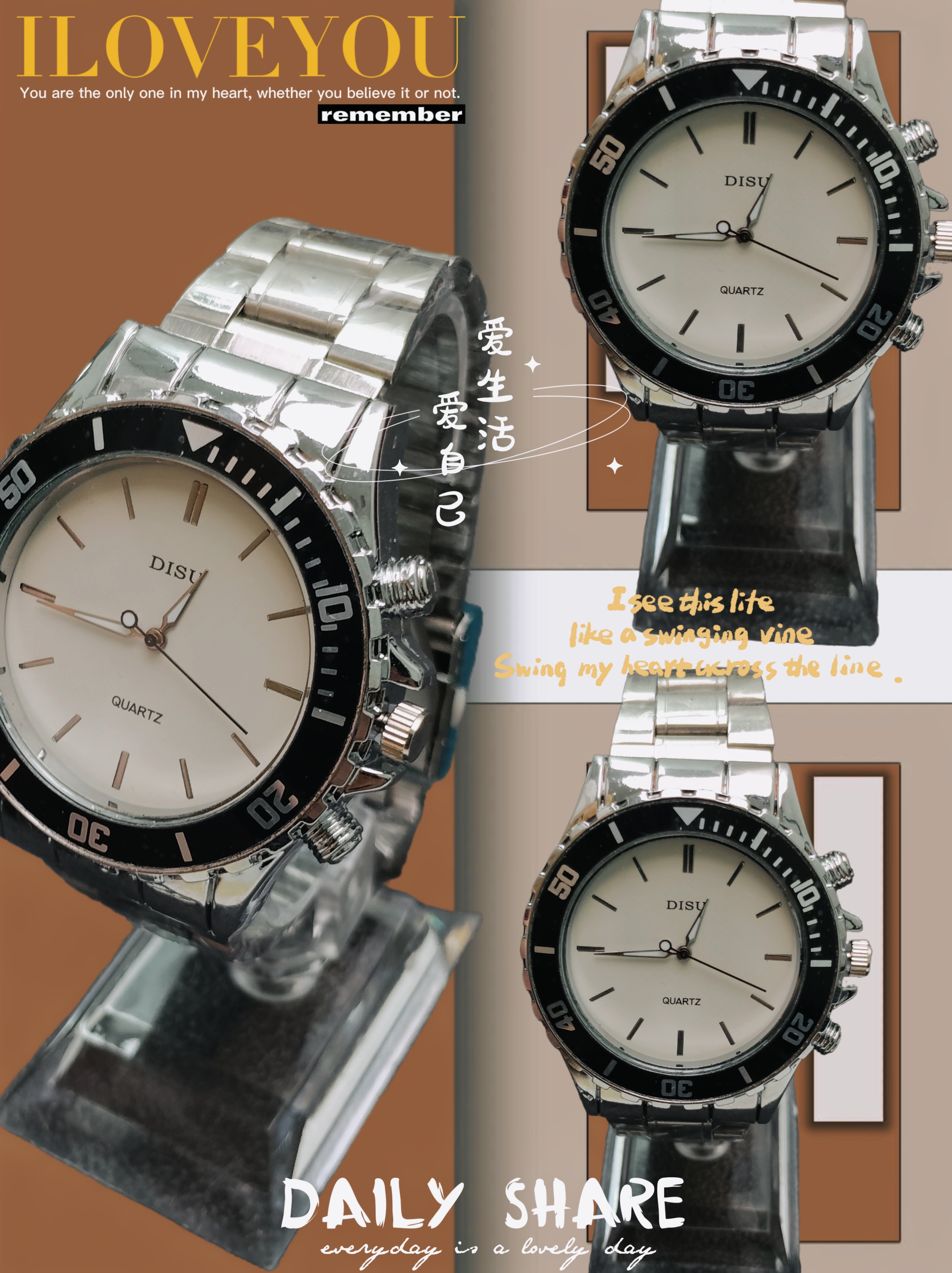 手表男士气质时尚简约经典腕表名表防水复古中古135