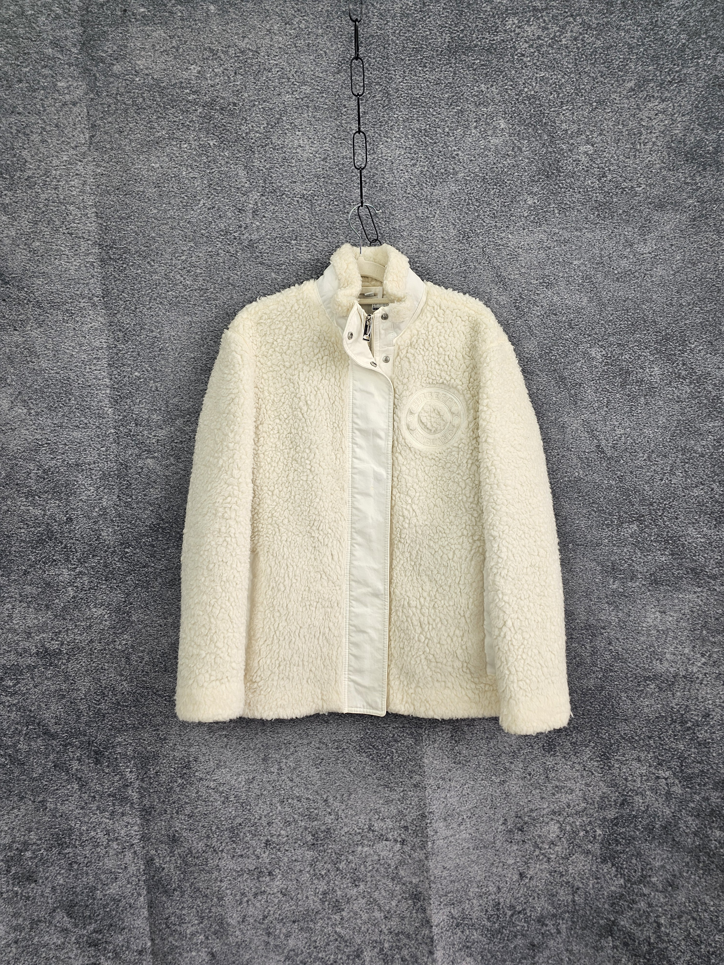 95新 BURBERRY/博柏利 CZF0539/羊羔绒外套/尺码36