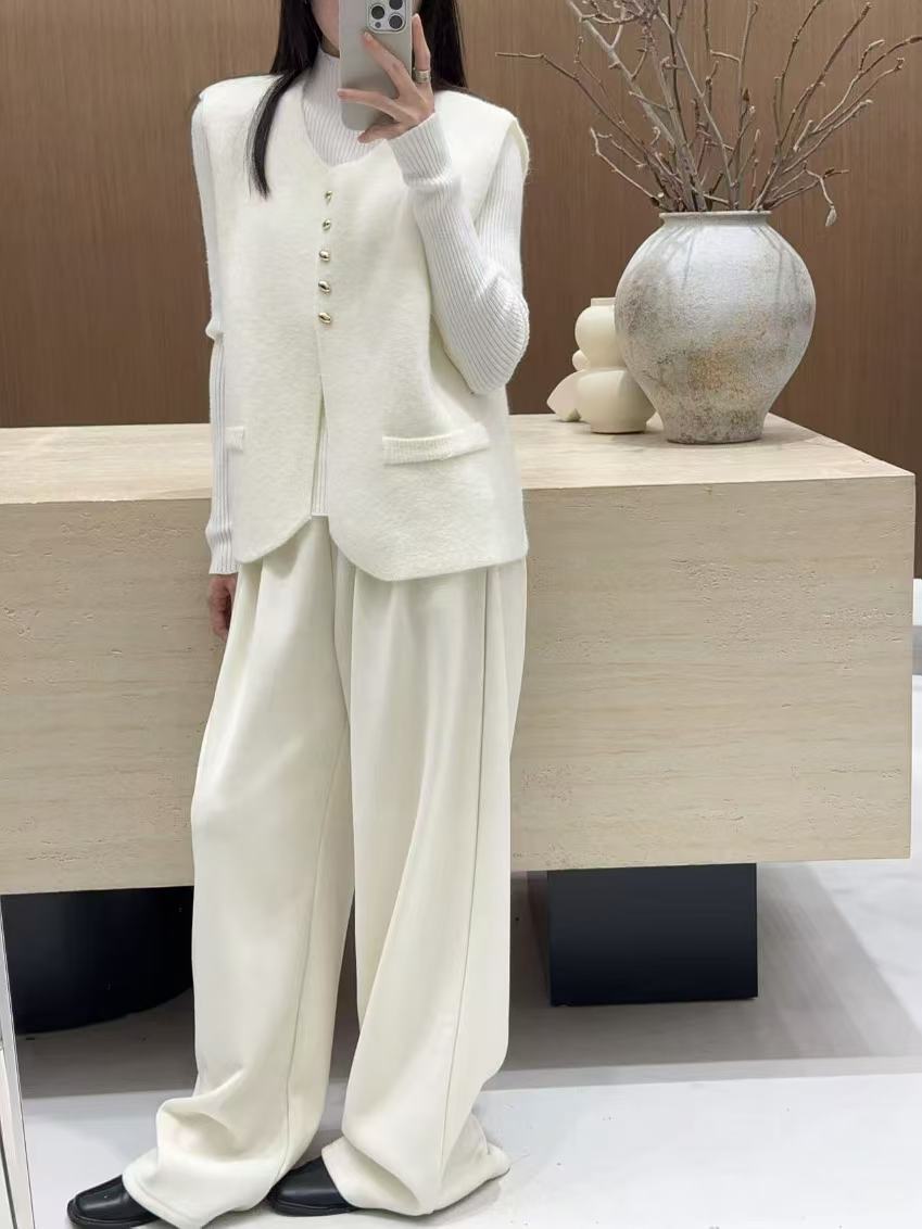 Mary（26127#）百搭加绒抽绳阔腿裤kc