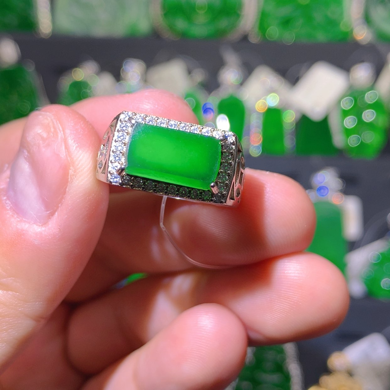 【闪购商品】翡翠戒指银S925镶嵌1111111111