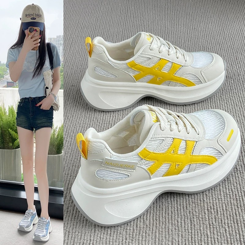 时尚休闲鞋老爹鞋ol百搭镂空网面女鞋夏季透气一脚蹬
