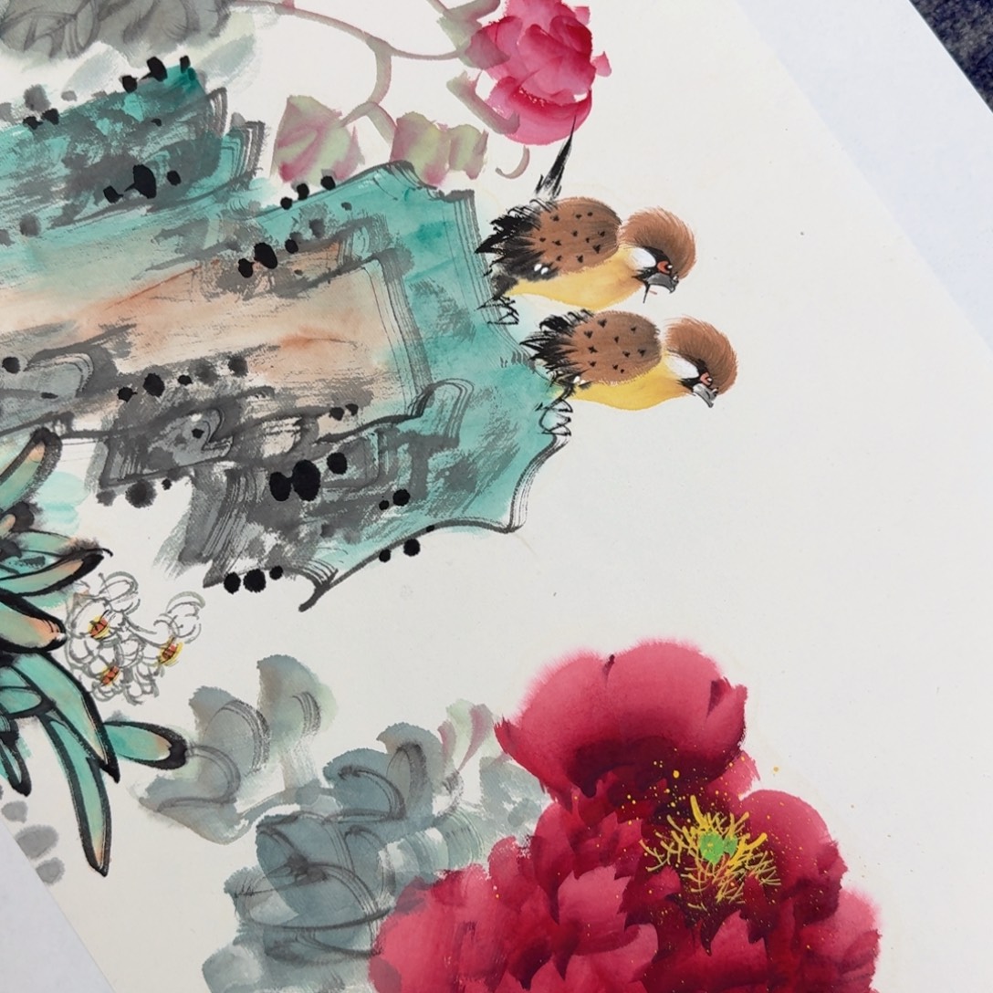 国画纯手绘山水花鸟