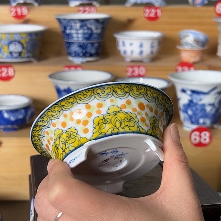 墨奈手绘陶瓷花盆内口8.7高3.7