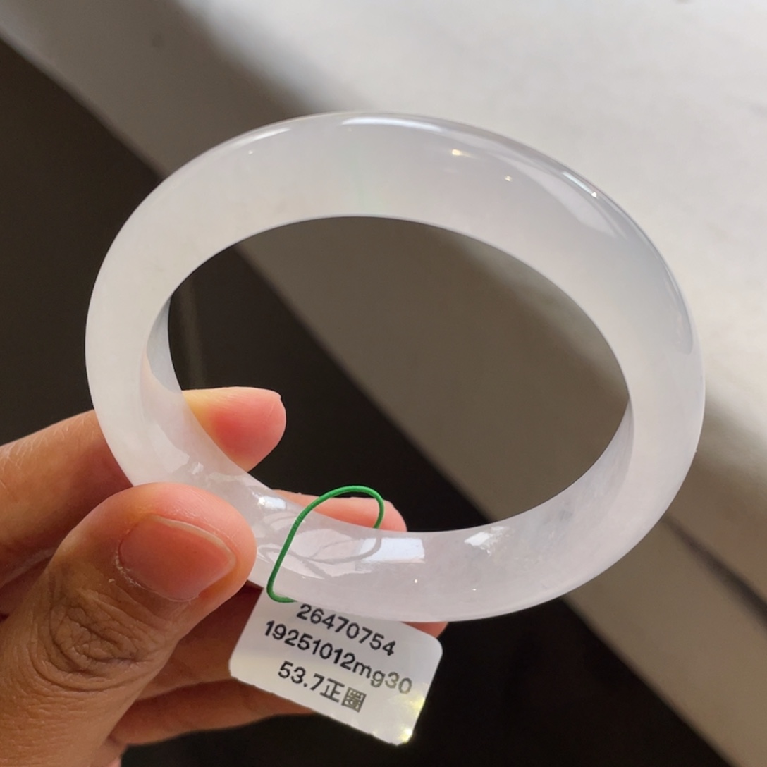翡翠未镶嵌手镯白月光手镯