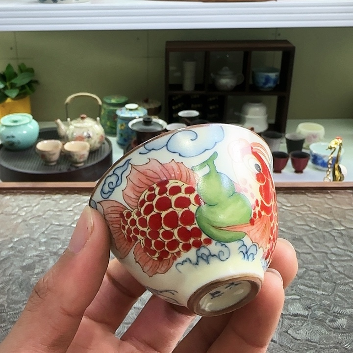 青花瓷器茶具套装旅行必备茶叶罐个人杯玻璃杯