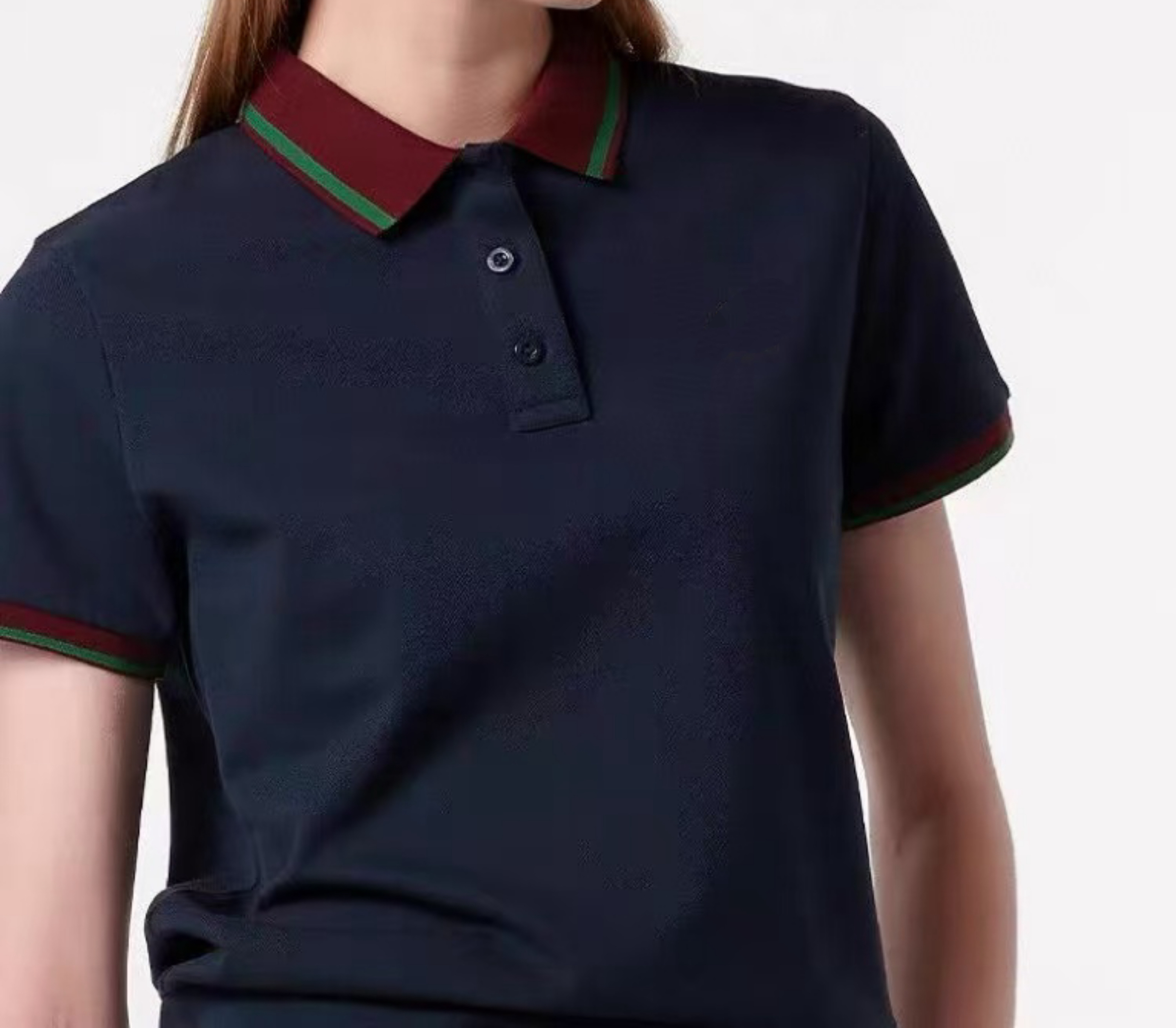 【特价不支持退换】潮流时尚撞色翻领上衣休闲短袖女装上衣2025新款