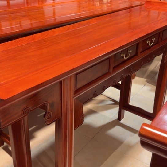 任***栋紫檀木类家具缅花翘头案