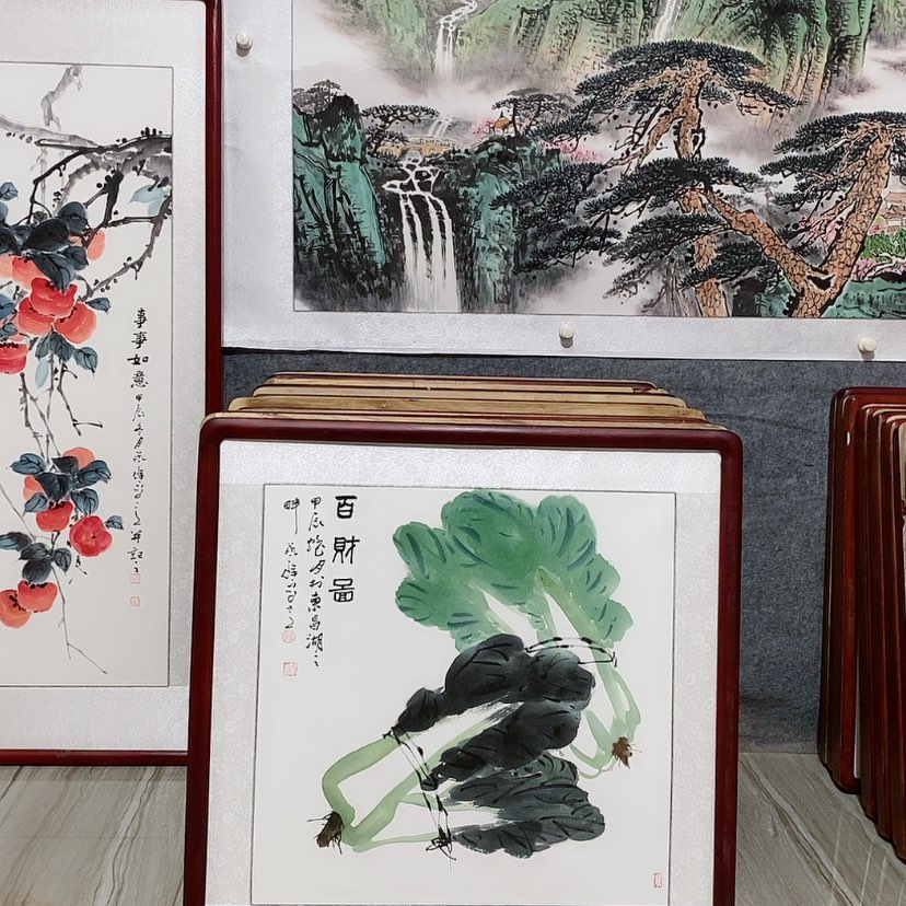 【闪购商品】国画书画作品带框65×65厘米