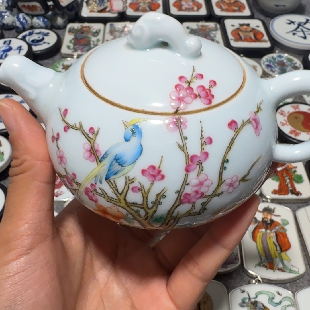 西***哥瓷片精品茶壶一个